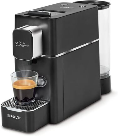 Polti Coffea S15B Espresso Machine, compatible with E.S.E. 44 mm Pads, 0.85 l Tank, 19 Bar Pump Pressure, Black Color