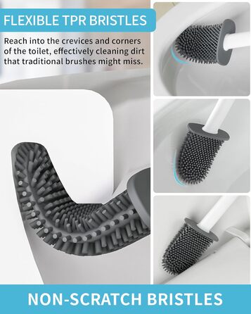 Набір щітки для унітазу та тримача MR.SlGA, настінний монтаж, компактний дизайн, білий, 2 шт.