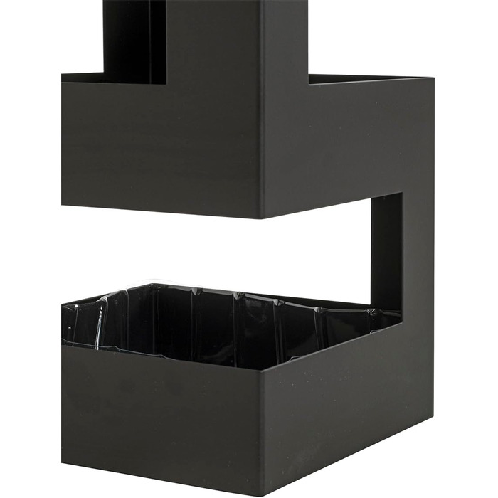 HAKU Modern White Metal Umbrella Stand - 16x48x16 cm - Black Accent