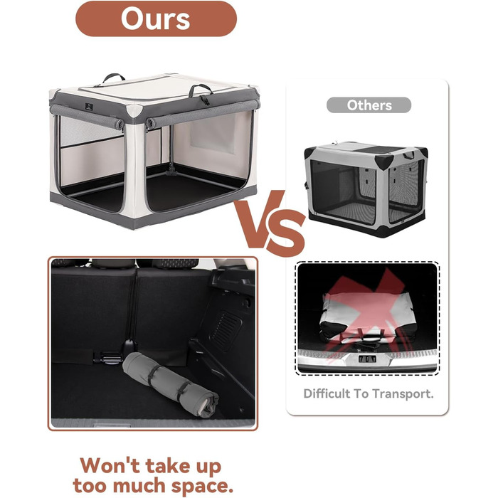 Складана переносна собача будка для великих собак, XL/XXL, сіра, з алюмінієвим каркасом