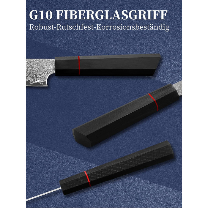 Японський ніж кухарський з дамаської сталі Plys: професійний ніж шеф-кухаря з чорним дерев'яним руків'ям, ніж для фруктів