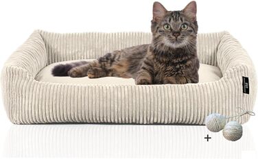 Кігтечка для котів Rohrschneider з м'якою оббивкою Cordstoff та набором іграшок (Бежевий, широка Cordstoff)