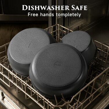 Набір посуду JEETEE 20 предметів з антипригарним титановим покриттям та знімною ручкою, для індукційних плит, з кришками, сірий