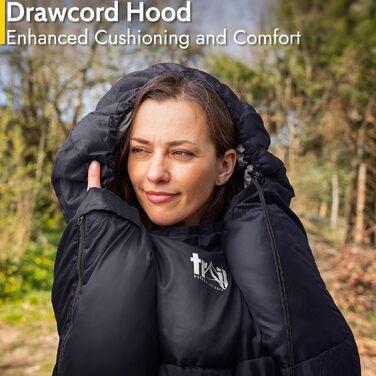 Спальний мішок Trail для дорослих – 3-сезонний, для кемпінгу, 300 GSM, з внутрішньою кишенею, легкий компресійний мішок (антрацитовий)