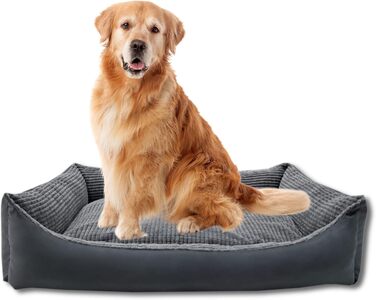 Odolplusz XXL - Dog bed for large dogs - Dog cushion - Dog sofa with reversible cushions | Removable and washable cover [   ] (Graphite cord, L 100 x W 70 x H 19 cm)