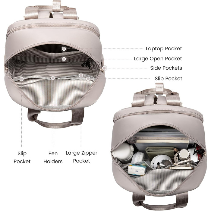 Жіночий рюкзак LOVEVOOK, 17.3 дюйми, з відділенням для ноутбука, для подорожей, роботи, навчання, чорний/сірий