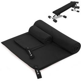 Набір рушників з мікрофібри 2 шт. | 180x60 см великий рушник для душу + 80x40 см маленький рушник для обличчя | Швидковисихаючі рушники з мікрофібри, спортивний рушник для фітнесу, пляжу, спортзалу (Чорний)