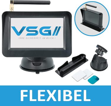 Бездротова система паркування VSG24 4.3'' з камерою для номерного знака та монітором, комплект для авто 12В-24В, цифрова камера, легке встановлення