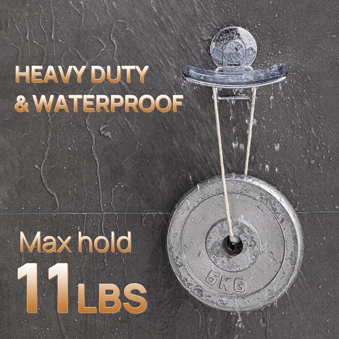 Тримач для мила LEVERLOC з піддоном, місткість до 3 кг, настінний, без свердління, з присосками, для ванної кімнати та кухні, білий (1 ступінь хромована сталь)