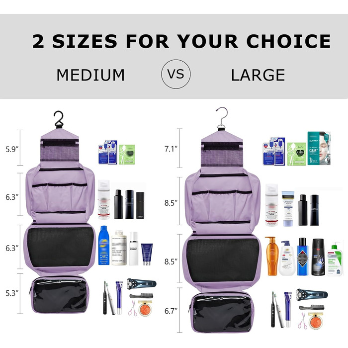 Зручна настінна сітка для туалетного паперу, водонепроникна, портативна, для чоловіків та жінок (L, світло-ліловий)