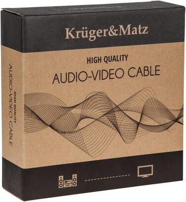 Акустичний кабель для колонок Krüger&Matz 3.0 з банановими роз'ємами, чорний та червоний, одиничний