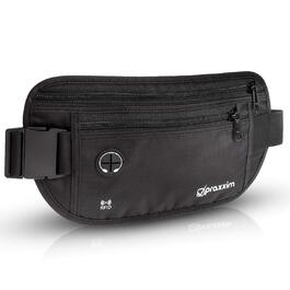 Поясна сумка для чоловіків та жінок - ЕКСТРА ПЛАСКА - для телефонів до 7 дюймів - ідеальна для спорту, подорожей та бігу. Чорна, стильна