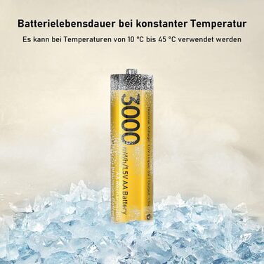 8 Li-Ion AA акумулятори з зарядним пристроєм, перезаряджувані батарейки AA, 1.5V, 3000mAh, Mignon AA, з функцією заряджання та зберігання