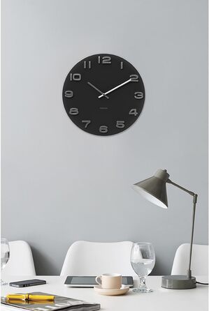 Karlsson Wall Clock Vintage - White - Ø35cm - Round - Glass - Modern Living Room Wall Clock - Wall Clocks (Black)