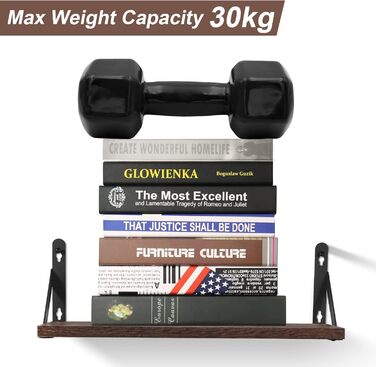 Настінна полиця з дерева, 2 шт. в наборі, рустикальний стиль, з кріпленням для рушників, світло-коричневий колір, для спальні, вітальні, ванної кімнати, кухні, офісу