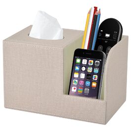 Організатор для серветок з шкіри, коробка для тканинних серветок, квадратна модель, тримач з пультом дистанційного керування, для ванної кімнати, авто, офісу, декору, бежевий