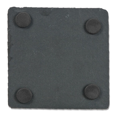 Relaxdays Set of 10 Slate Coasters, 10x10 cm
