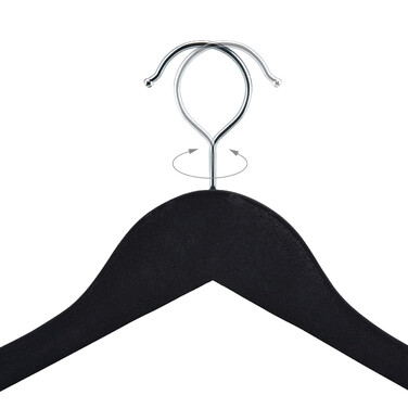 Relaxdays Black Velvet Clothes Hangers, 10-Piece Set