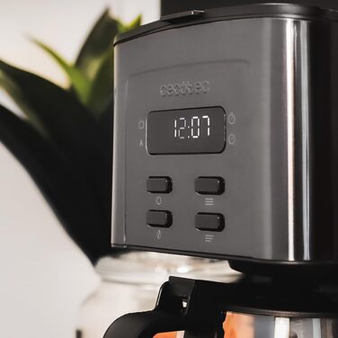 Кавомашина Cecotec Coffee 56 Time: програмування, нержавіюча сталь, LCD, 1.3л, 12 чашок, автовимкнення