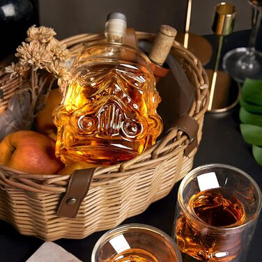 Whiskey Decanter and Whiskey Glasses Set, 750ML Whiskey Decanter Gifts for Men, Whiskey Set for Bourbon, Single Malt, Jameson, Irish, Wine, Scotch, Brandy (Bottle Set)