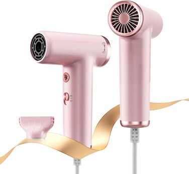 Atopskins Airstyler: Набір для укладки волосся 6 в 1 (фен-щітка, плойка, об'єм, укладка, рожевий)