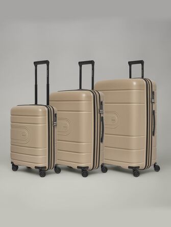 Набір валіз REDOLZ 3 шт. | Розширювані, з TSA-замком, з поліпропілену | Розміри: 6 см, 4 колеса | Beige (Essentials 11)