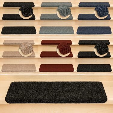 Kettelservice Metzker Step Mats Ramon Rectangular - 15 Piece Set - Anthracite Gray - No Plastic Corners