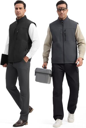 Чоловіча флісова вітровка Free Oldier: тепла, вітронепроникна, двостороння, для роботи та прогулянок. Колір: синьо-чорний (L, сіро-чорний)