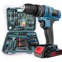 Акумуляторний шурупокрут Bogseth 21V з набором інструментів 112 шт. для дому та саду