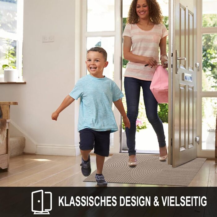 Килимок для дому та вулиці 43x76 см - неслизький, для збору бруду - миється - килимок для входу, порогу, саду (Коричневий)