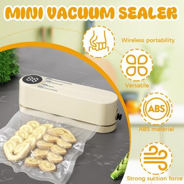 Міні вакуумний пакувальник BIZOI, портативний, 60 kPa, 3 температурні режими, з 10 пакетами для консервації продуктів