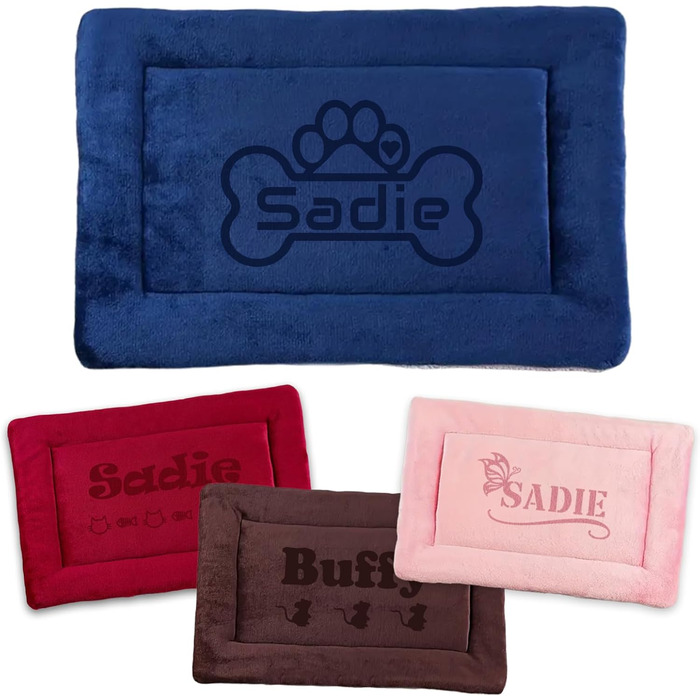 Персоналізована килимок для собак, індивідуальне собаче ліжко для вольєру, миється, килимок для сну домашніх тварин, подарунок для любителів собак та котів (69x52 см, блакитний)