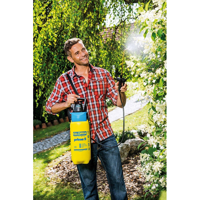 GLORIA Pressure Sprayer AutoPump Set | Garden Sprayer | 5 L Capacity | Sprayer with Battery/Rechargeable Battery Operation | No Tiring Pumping | Automatic Pressure Build-up | Consistent Spray Pattern