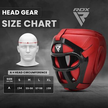 RDX Leather Head Guard - Boxing, Muay Thai, Taekwondo Sparring Headgear with Nose Protection (Red, Medium)