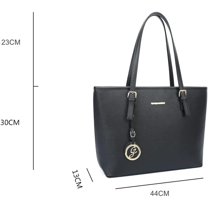 Сумка жіноча Gallantry Paris шопер з блискавкою для документів A4, чорна