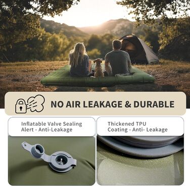 Килимок для кемпінгу Isomatte Origin самонадувний 2 особи, 14 см, армійний зелений