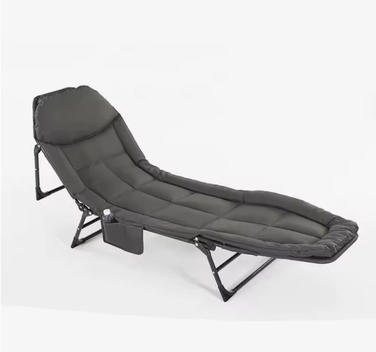 Розкладне ліжко польове, 200 см x 65 см, сіре