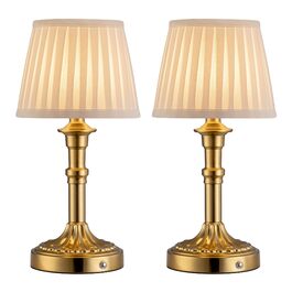 Настільна LED лампа бездротова з акумулятором, диммер сенсорний, бронзова, 2 шт. для вітальні, спальні, ванної