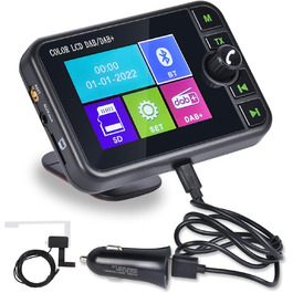 Адаптер цифрового радіо Hikity DAB/DAB+ для автомобіля з Bluetooth, FM-трансмітер, 2,4