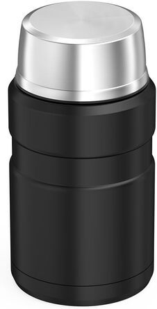 THERMOS Stainless King: контейнер для їжі з нержавіючої сталі, вакуумна ізоляція, 680 мл, матовий чорний
