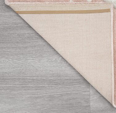 Monde Kids Modern Soft Children's Carpet, Soft Pile, Easy to Clean, Colorfast, Vibrant Colors, Rainbow Pattern, Pink, 120 x 170 cm
