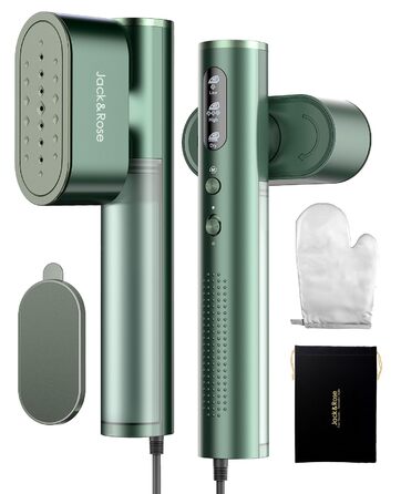 Портативний відпарювач для одягу Steamer 2-в-1 1000W, для глобальних подорожей, зелений