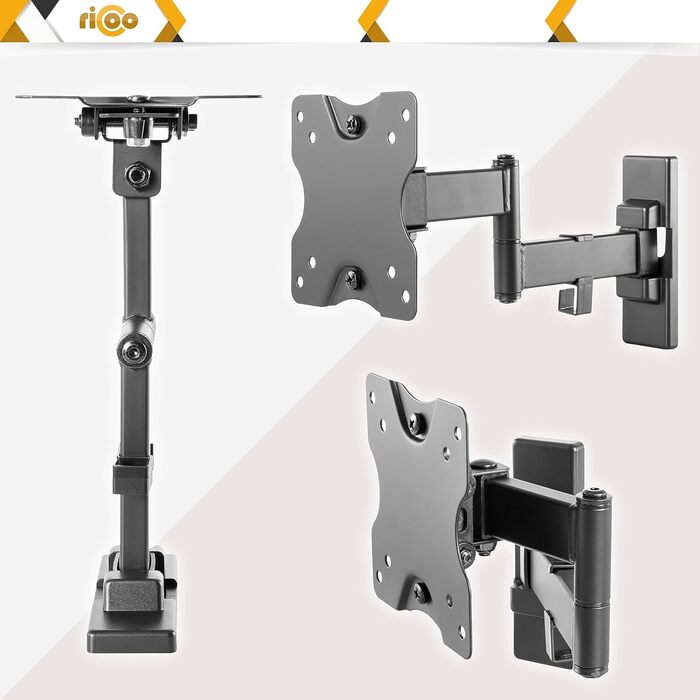 Настінне кріплення для монітора/телевізора RICOO S3911 13-34 дюйми VESA 75x75/100x100 поворотне