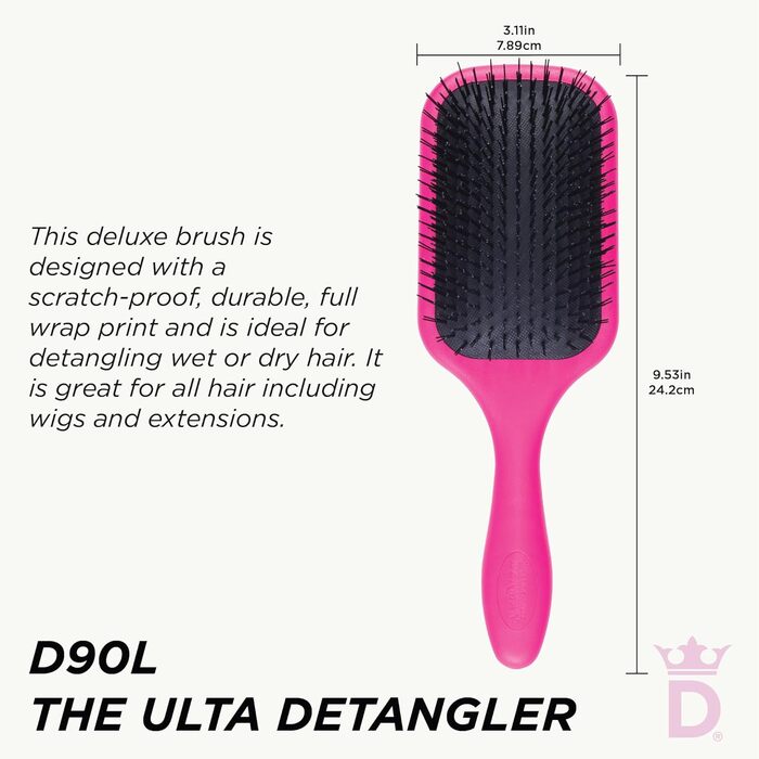 Щітка для волосся Denman D90L Tangle Tamer Ultra для довгих та густих волосся, рожева