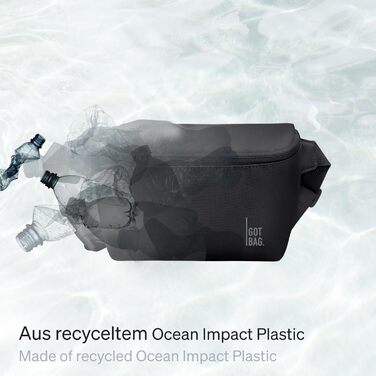 GOT BAG поясна сумка Hip Bag 2.0 з переробленого пластику Ocean Impact | Водовідштовхуюча поясна сумка | Стильна сумка через плече з регульованим ремінцем (Чорний)