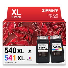 Комплект картриджів ZIPRINT 540 541 XL для принтерів Canon Pixma TS5150, MG3650, MG4250, MG3150, MG3250, MX475, TS5151 (чорний та кольоровий, 2 шт.)