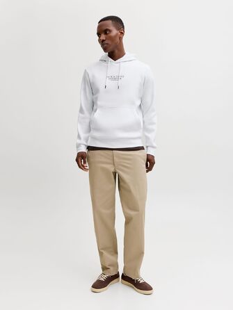Чоловічий білий худі з капюшоном та логотипом JACK & JONES, розмір M