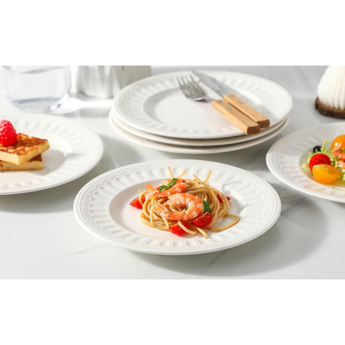 Набір сервіровочних тарілок UIBFCWN, 8 шт., 25.4 x 15.2 см, кераміка, білий колір