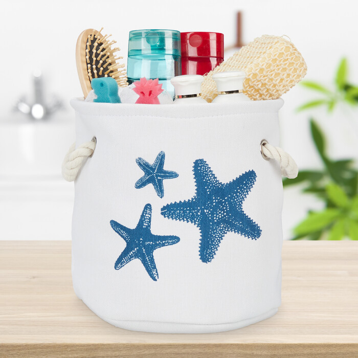 Relaxdays Storage Baskets, 4-Piece Set, Nautical Design