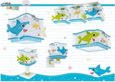 Dalber Lamp Children's Room, Children's Lamp Pendant Light, Hanging Lamp, Ceiling Light Children, Ceiling Lamp Children's Room Little Shark Sharks Animals, Ceiling Lamp Children's Room, 63472, E27